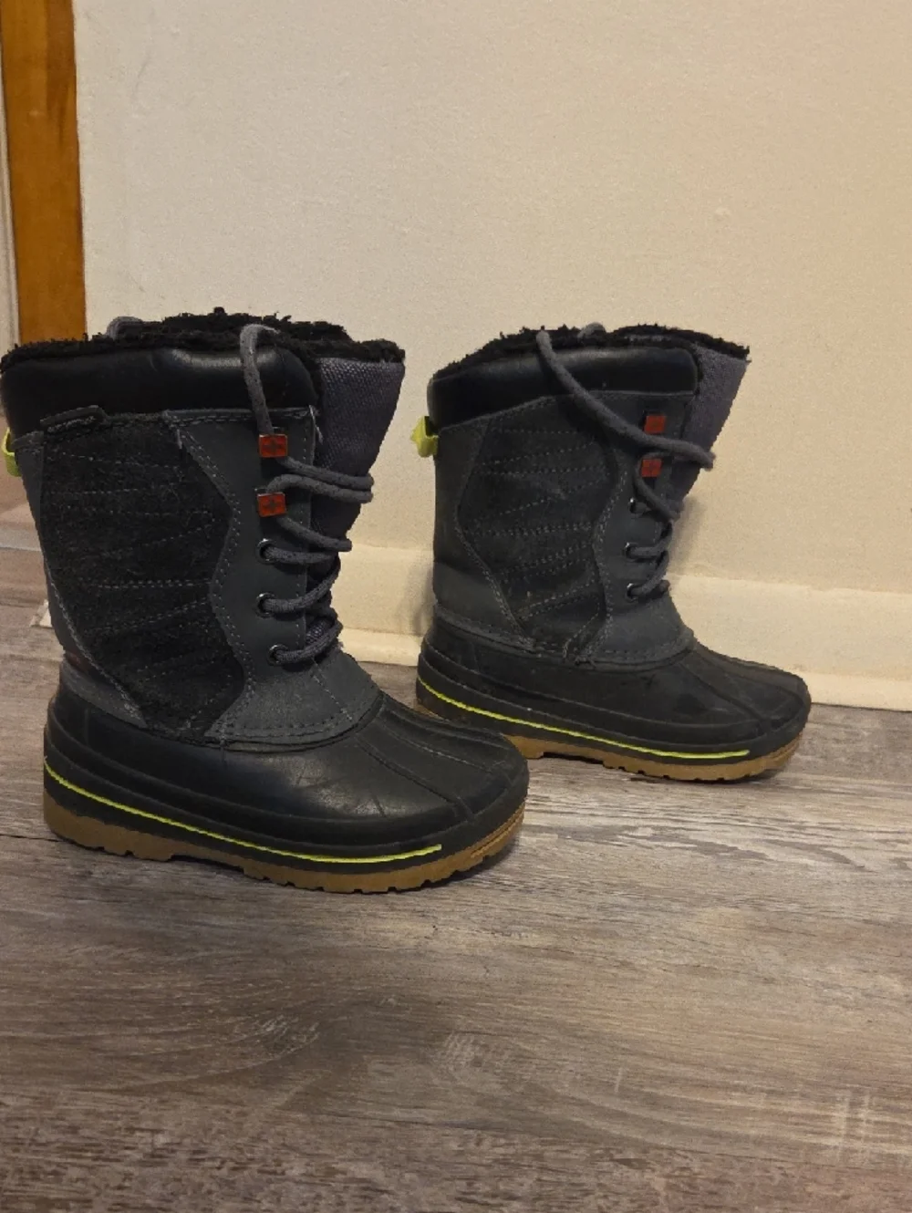 Children's Gray Winter Snow Boots
